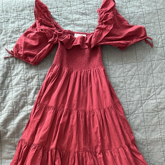 Hill House Corinne Nap Dress in Burgundy Shadow Stripe S - Picture 3 of 8